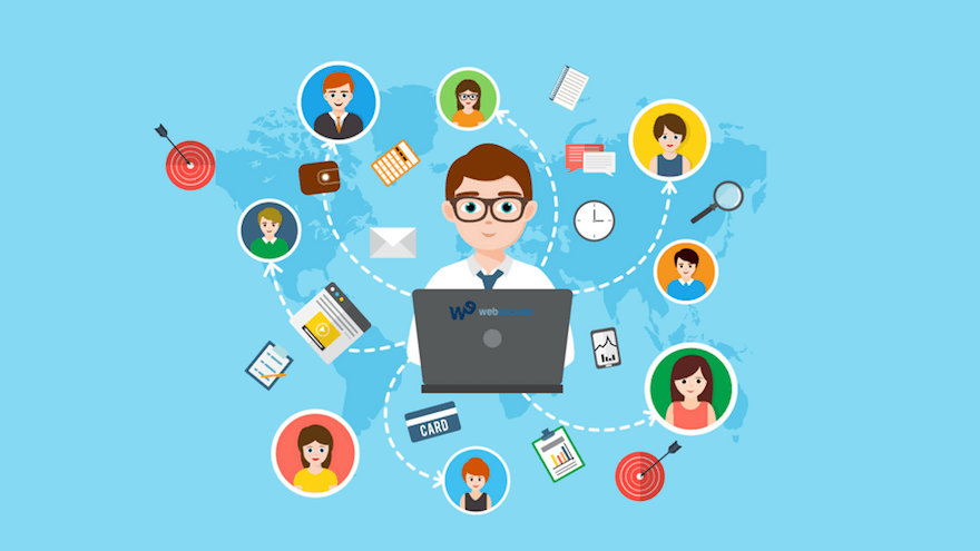 Representación de persona siendo Community manager en redes sociales